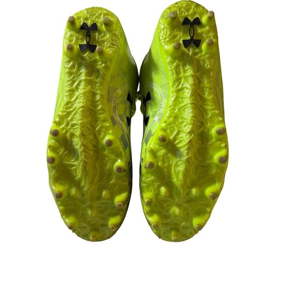 Under Armour Youth Highlight MC Lacrosse Cleats Size 4Y Neon Yellow/Black Checke - Picture 6 of 7
